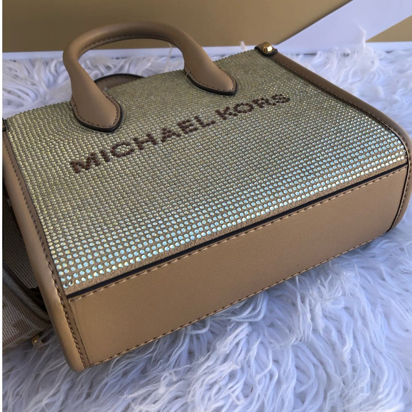 MICHAEL KORS Mirella Extra-Small Logo Shopper Leather Crossbody With Gift Box - Picture 5 of 9